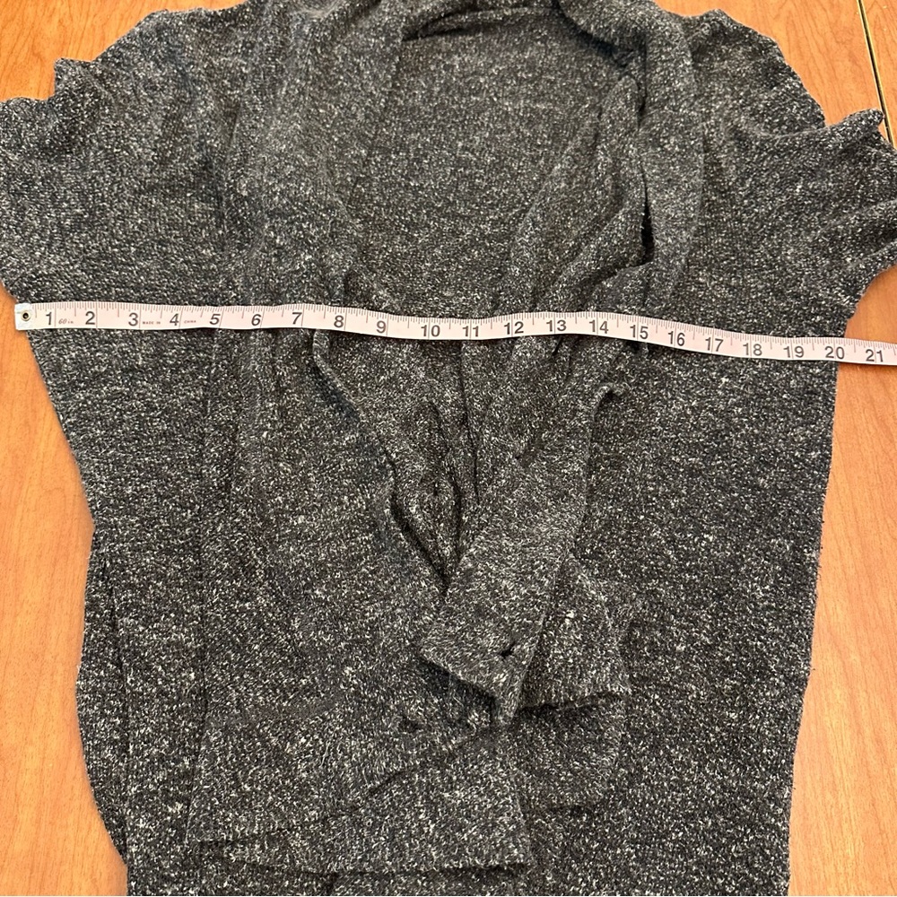 FLAX Gray Waterfall Cardigan Sweater Wrap Size Small Boho Cozy Warm Soft - Picture 7 of 10